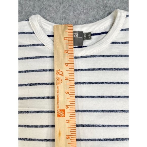 Asos Ladies Navy Stripe Jersey Knit Long Sleeve Top Size Small - Picture 11 of 15